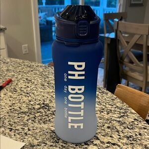 Gradient Blue Water Bottle with Strap